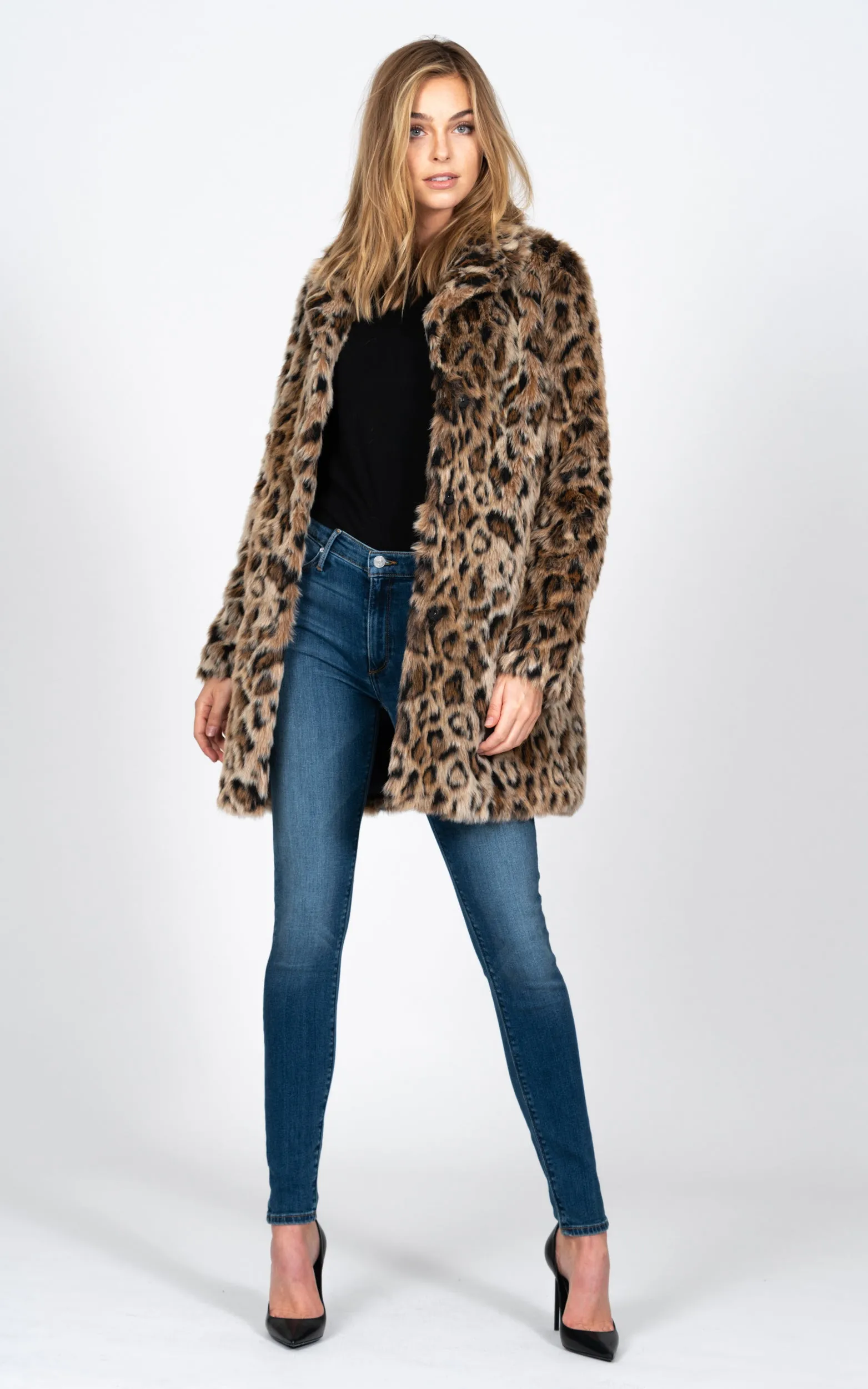 Long Faux Fur Coat - Leopard sold by Black Orchid
