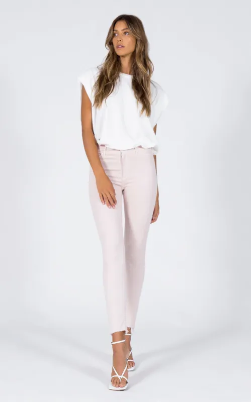 Carmen High Rise Ankle Fray - Dusty Pink sold by Black Orchid