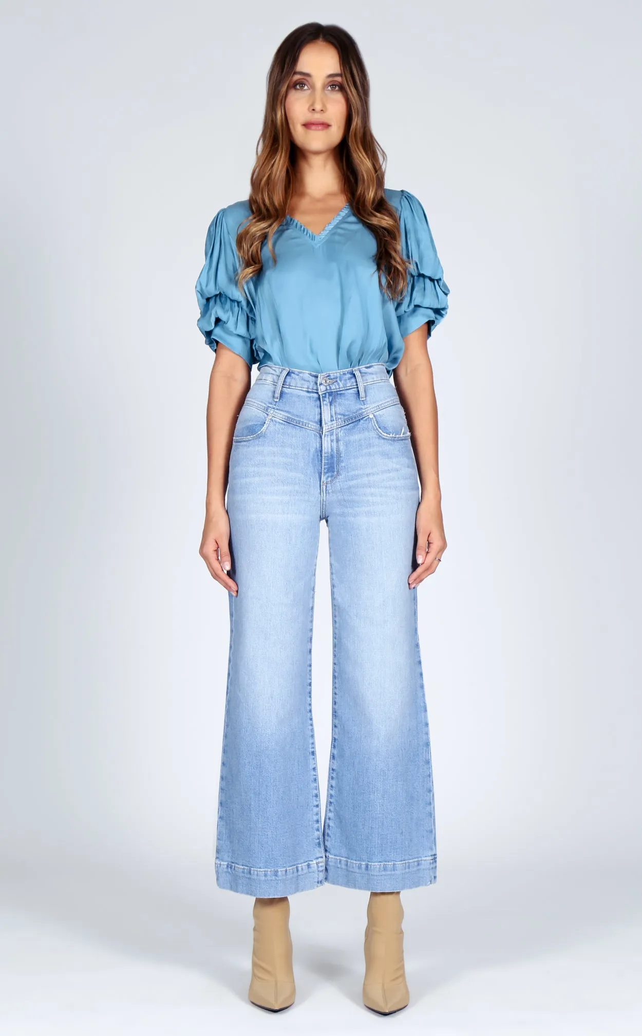 Emma Double Yoke Wide Leg Crop - High On Money sold by Black Orchid product image thumbnail 2