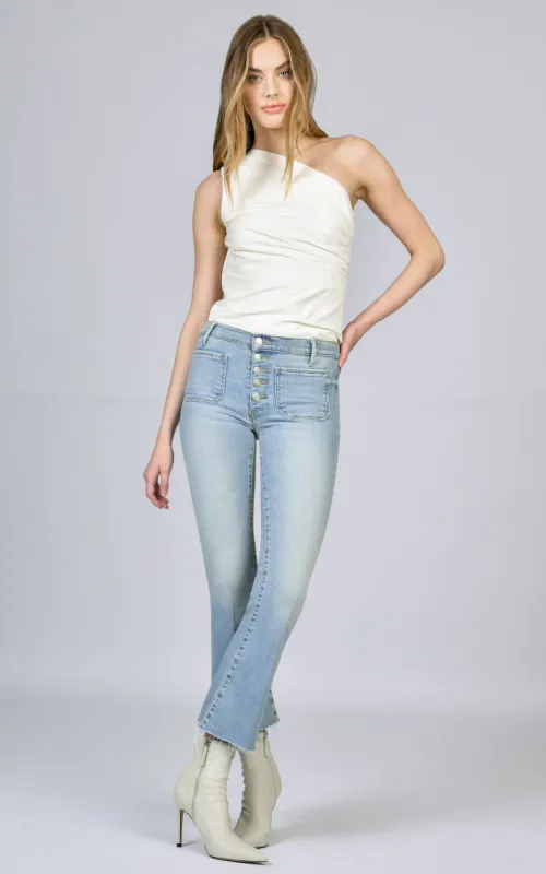 Angelina Patch Pocket Crop Flare - Mykonos sold by Black Orchid
