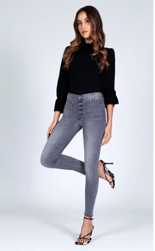 Ava Patch Pocket Skinny - 50 Shades Of Grey sold by Black Orchid