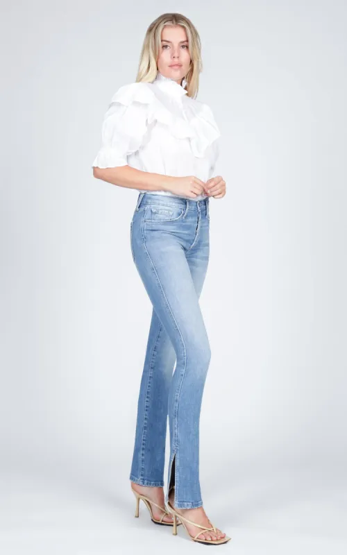 Logan Slit Hem Jeans - Doesn't Get Better sold by Black Orchid