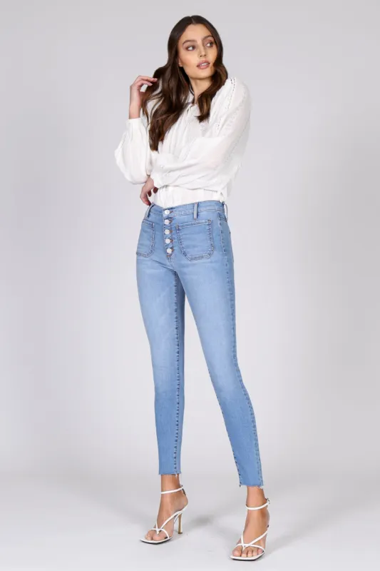 Ava Patch Pocket Skinny - Shame On Me sold by Black Orchid