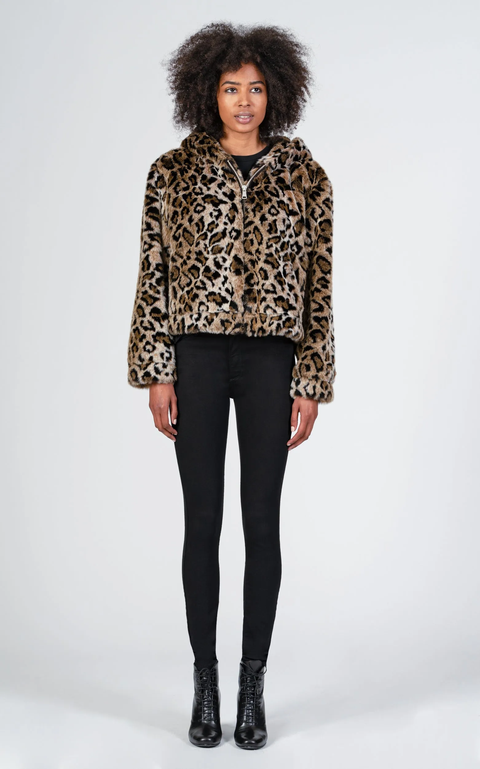 Hooded Faux Fur Jacket sold by Black Orchid product image thumbnail 2