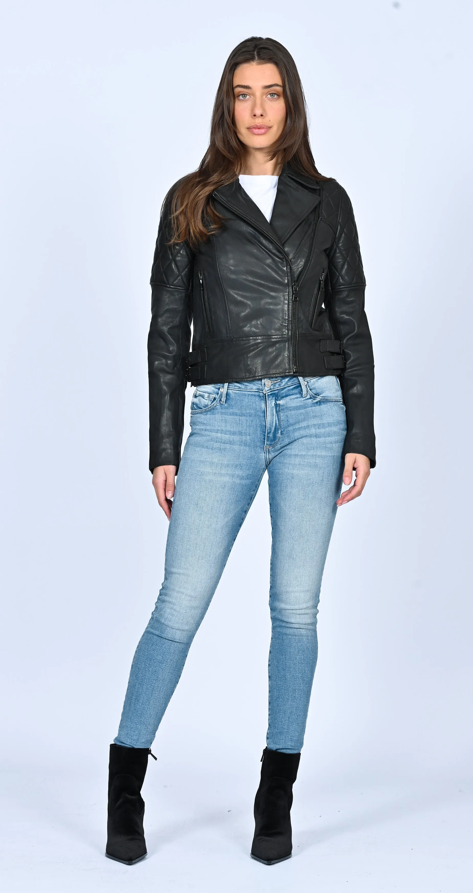Leather Motorcycle jacket - Black sold by Black Orchid product image thumbnail 2