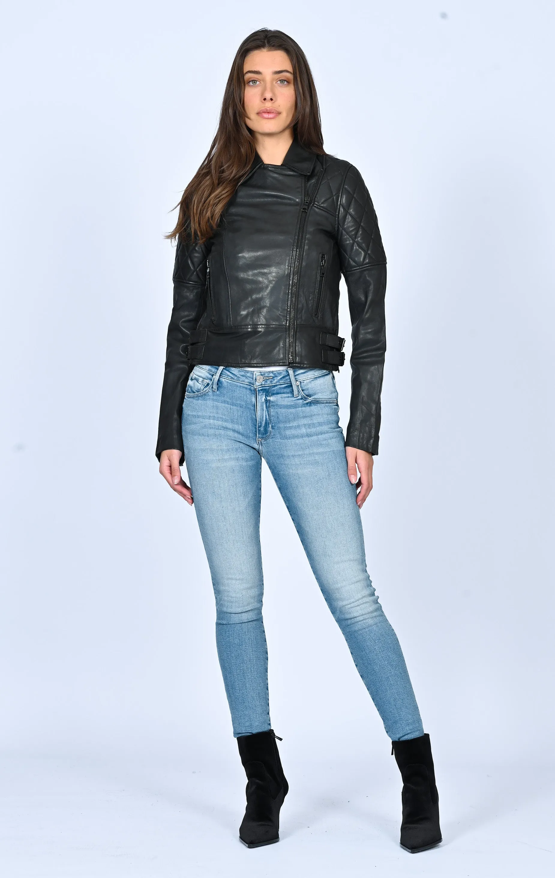 Leather Motorcycle jacket - Black sold by Black Orchid product image thumbnail 3