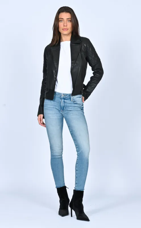 Leather Motorcycle jacket - Black sold by Black Orchid