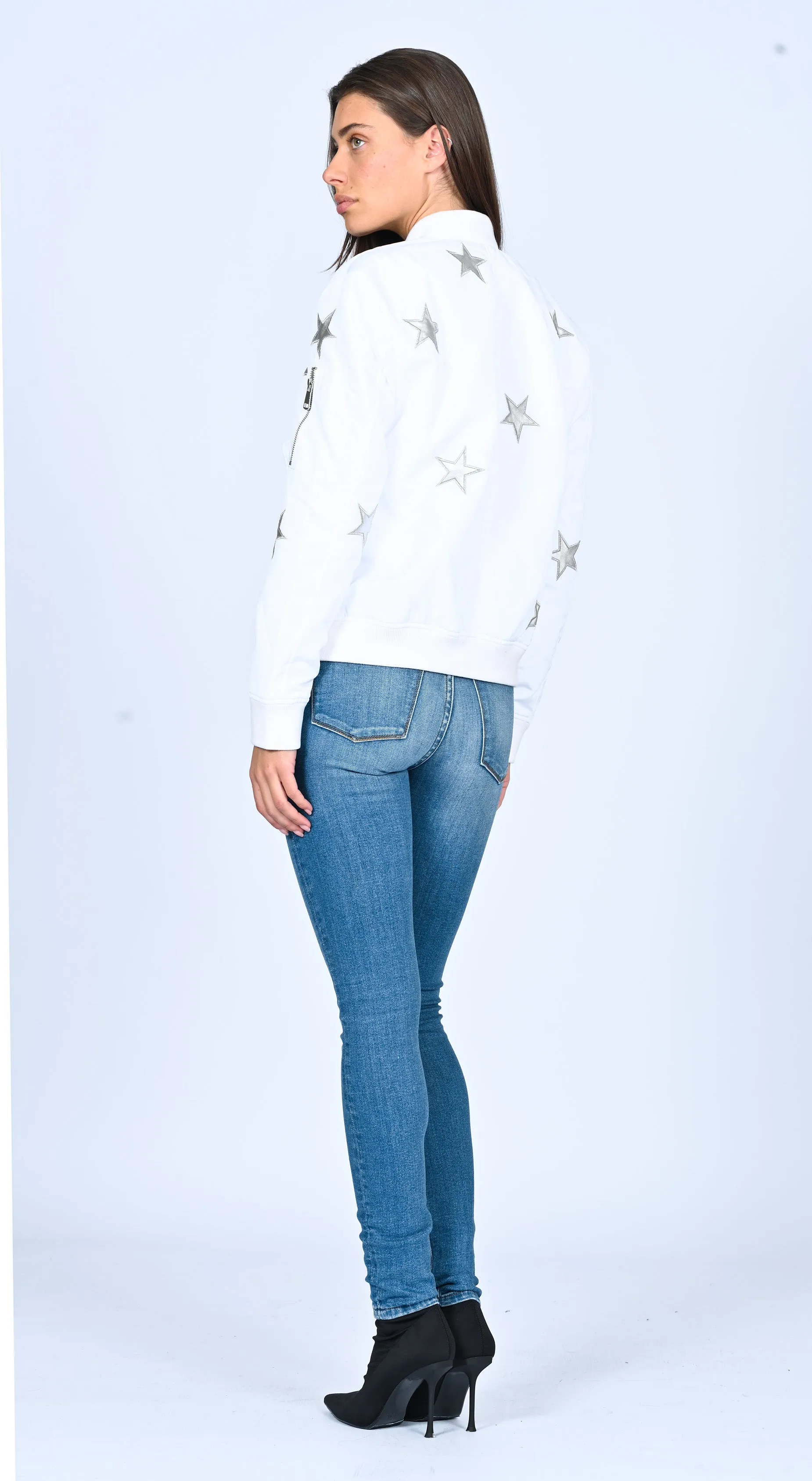 Star Bomber Jacket- White sold by Black Orchid product image thumbnail 5