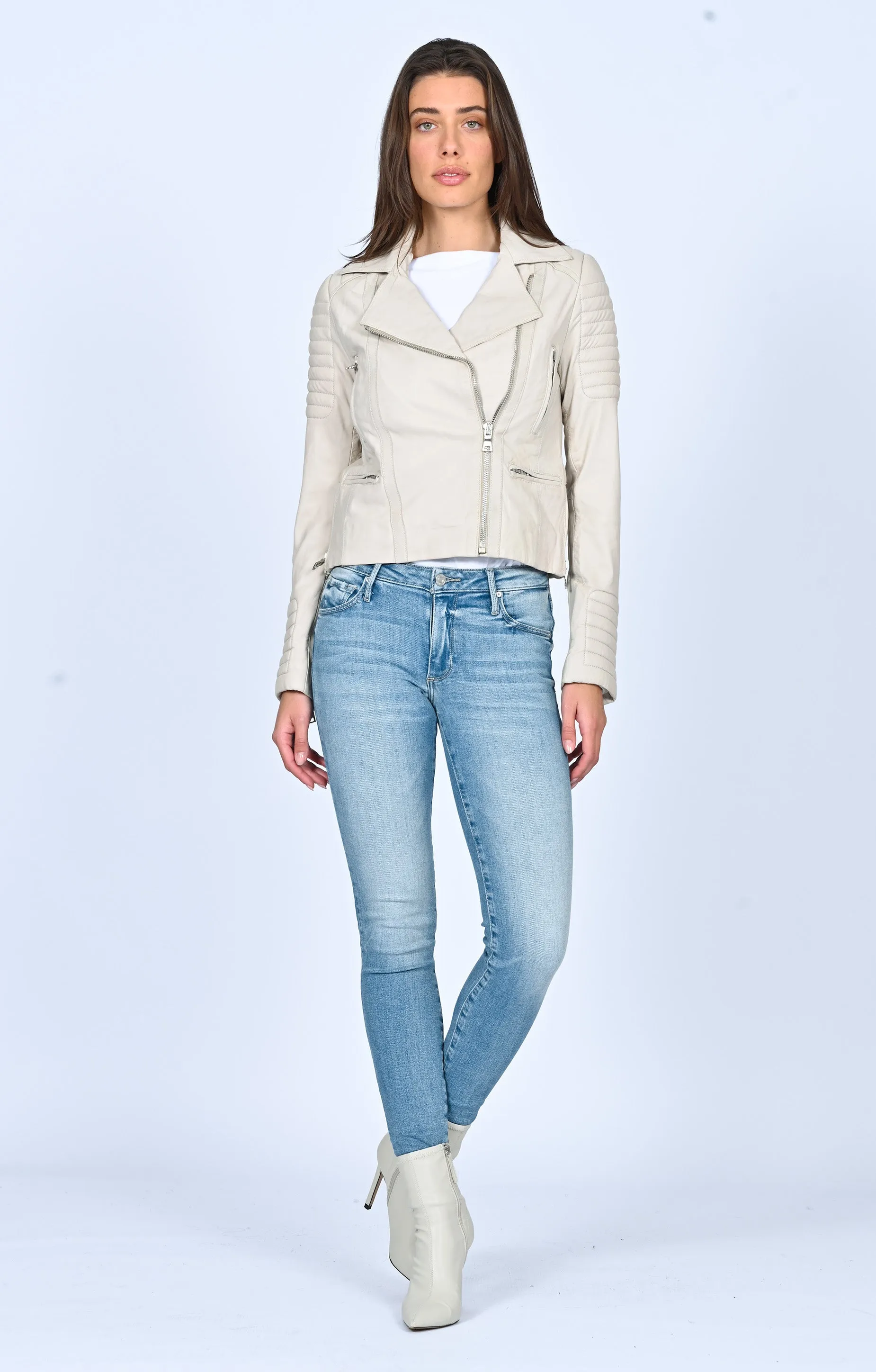 Motorcycle Leather Jacket Stone sold by Black Orchid