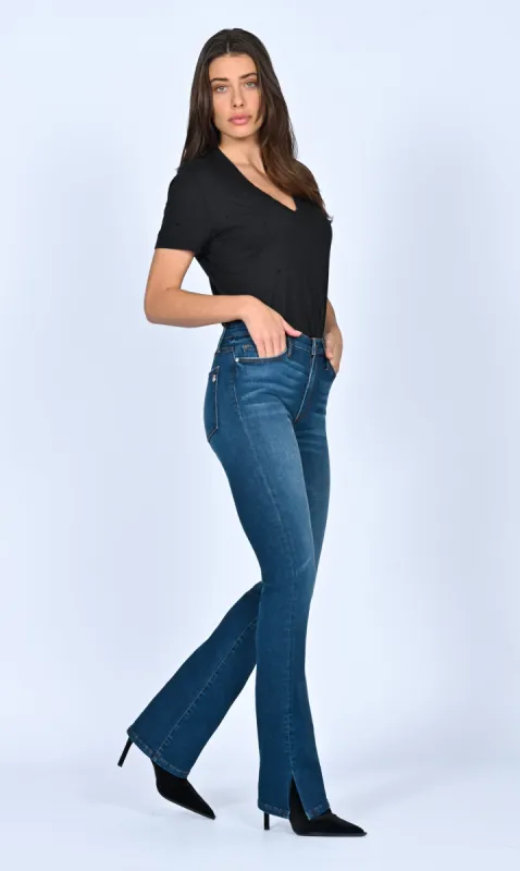 Talissa High Waisted Slice Heel - Make It Rain made by Black Orchid