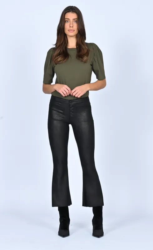 Angelina Patch Pocket Crop Flare - After Dark sold by Black Orchid