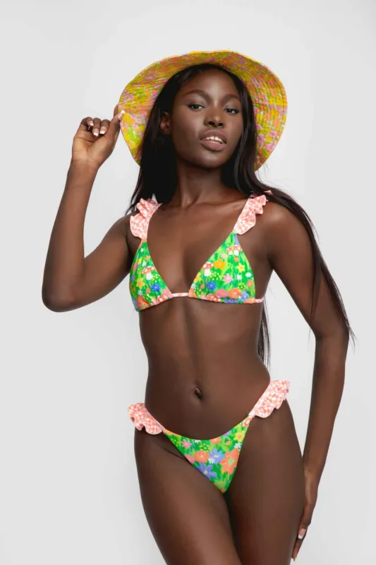 Tessa Ruffled Triangle Top / My Little Shroomies FINAL SALE sold by Blackbough