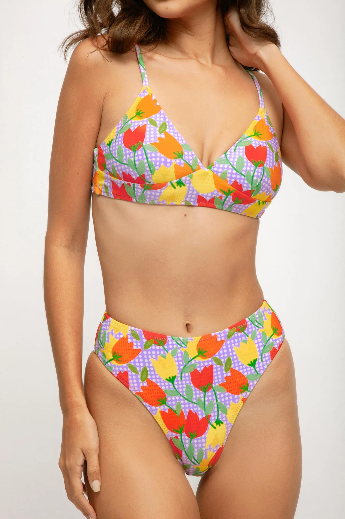 Brooke Bralette Top / Tulip Time Waffle Knit sold by Blackbough