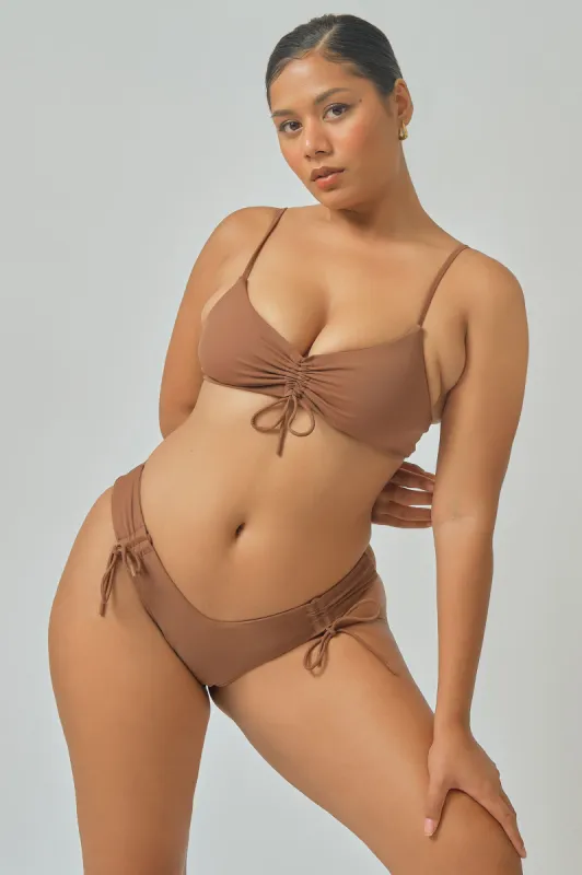 Sophia Scrunched Top / Cocoa FINAL SALE sold by Blackbough