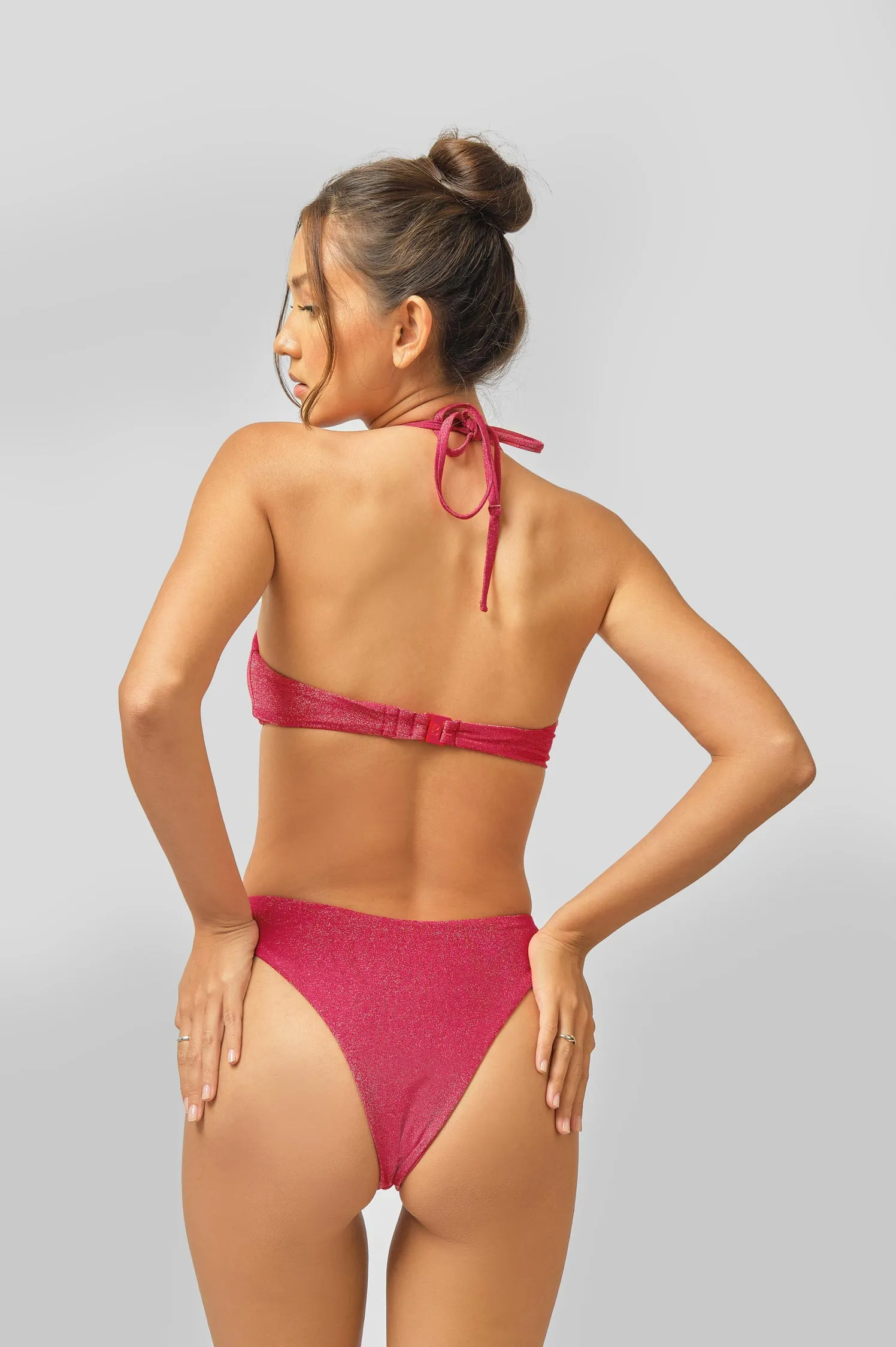 Thea Asymmetrical Cheeky Bottoms / Ruby Shimmer FINAL SALE sold by Blackbough product image thumbnail 2