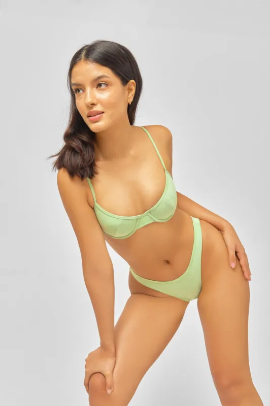 Fiona High Rise Cheeky Bottoms / Lime Spritzer Shimmer sold by Blackbough