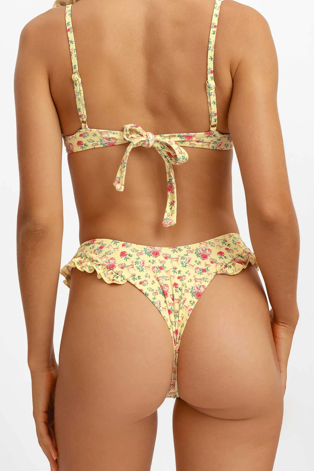 Candice Ruffled Cheeky Bottoms / Rosy Fawn sold by Blackbough