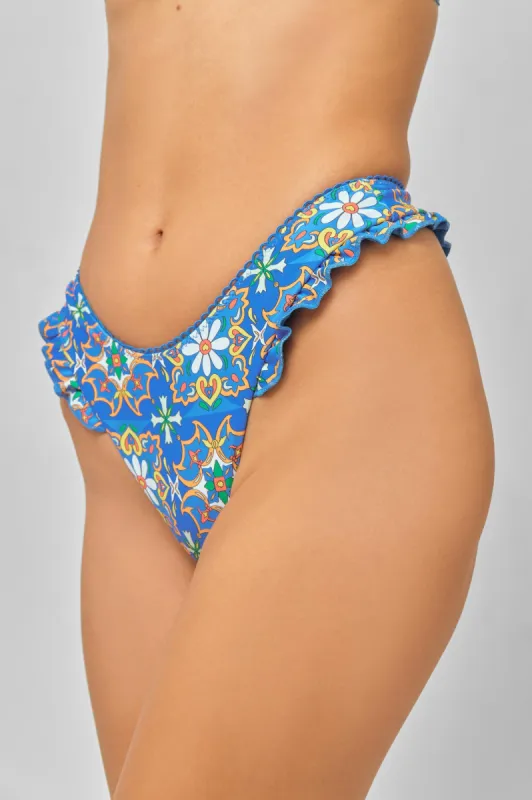 Candice Ruffled Cheeky Bottoms / Blue Murano FINAL SALE sold by Blackbough