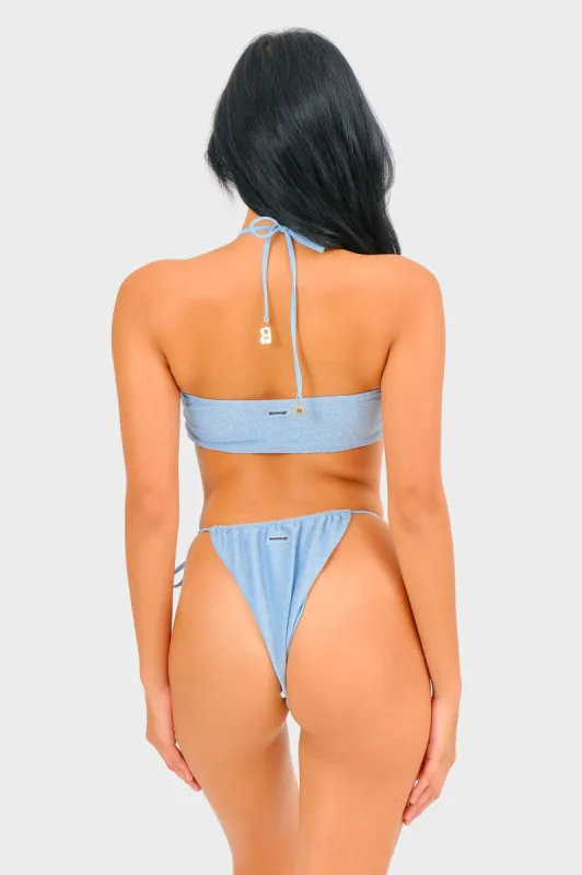 Penny Side Tie Bottoms / Blue Shimmer FINAL SALE sold by Blackbough