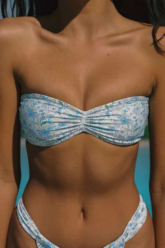 Nadia Scrunched Bandeau Top / Key West sold by Blackbough