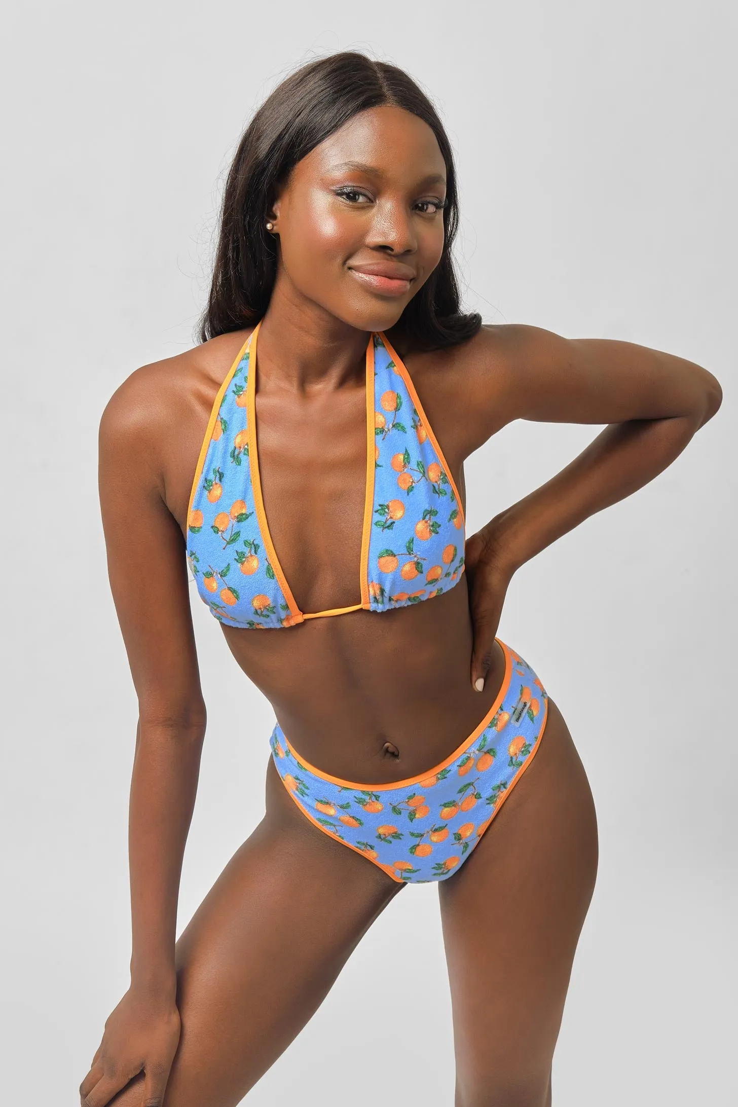 Ava Halterneck Top / Citrus Sky Terry FINAL SALE sold by Blackbough