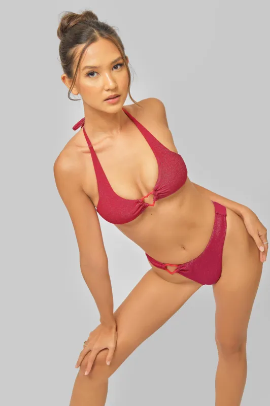 Thea Scoop Neck Top / Ruby Shimmer FINAL SALE sold by Blackbough