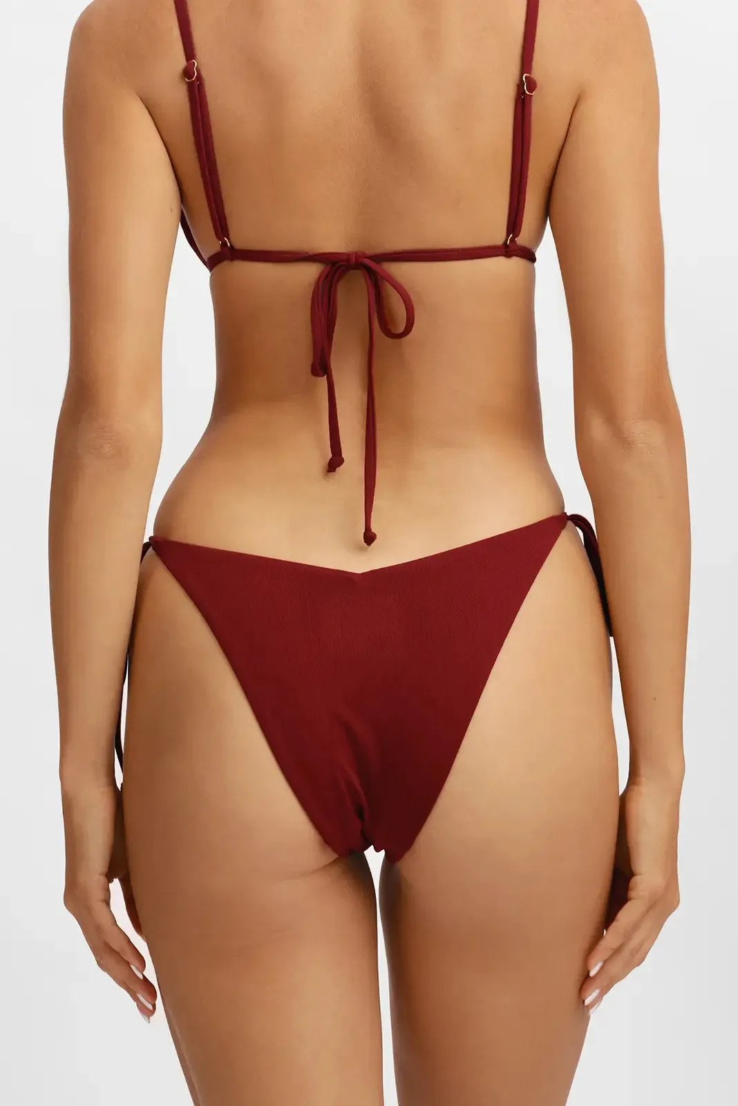 Kelly Side-Ties Cheeky Bottoms / Cherry Wine Pointelle sold by Blackbough product image thumbnail 2