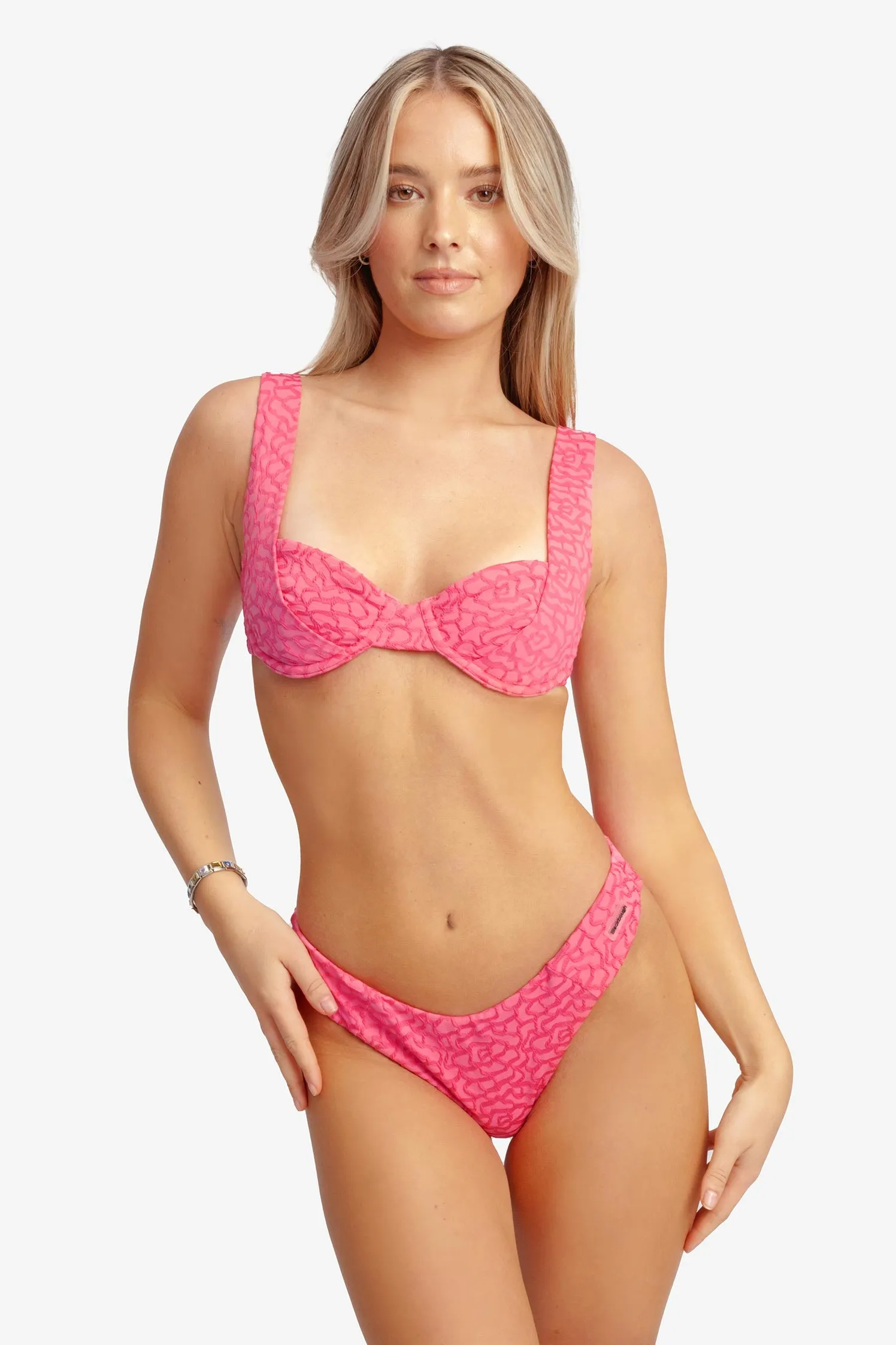 Maui Classic Cheeky Bottoms / Rosy Glow Jacquard FINAL SALE sold by Blackbough product image thumbnail 3