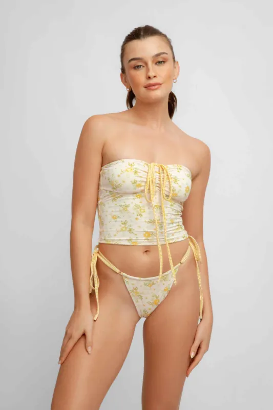 Elya Tankini Top / Marigold Pointelle sold by Blackbough