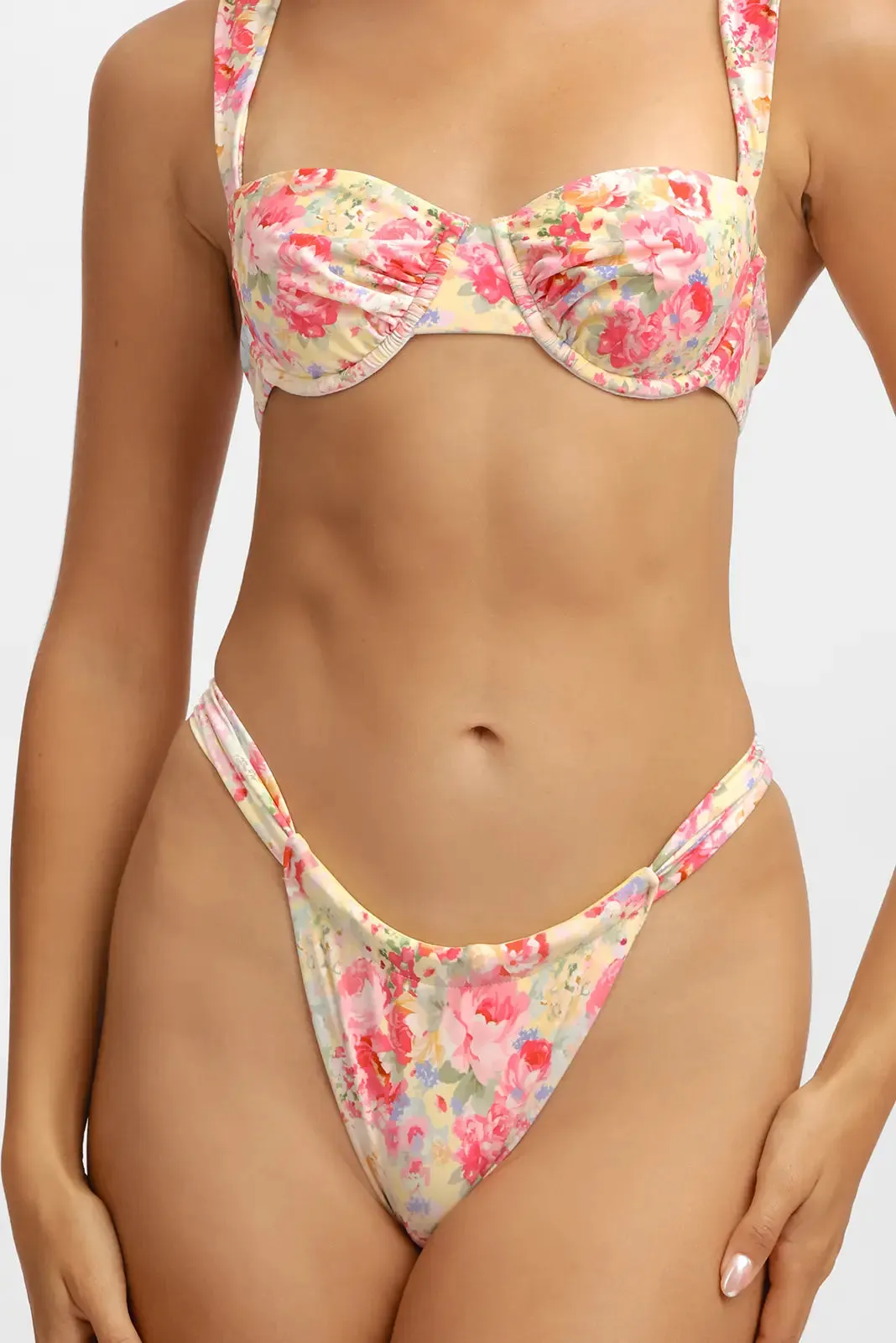 Giana Ruched Cheeky Bottoms / Flower House FINAL SALE sold by Blackbough