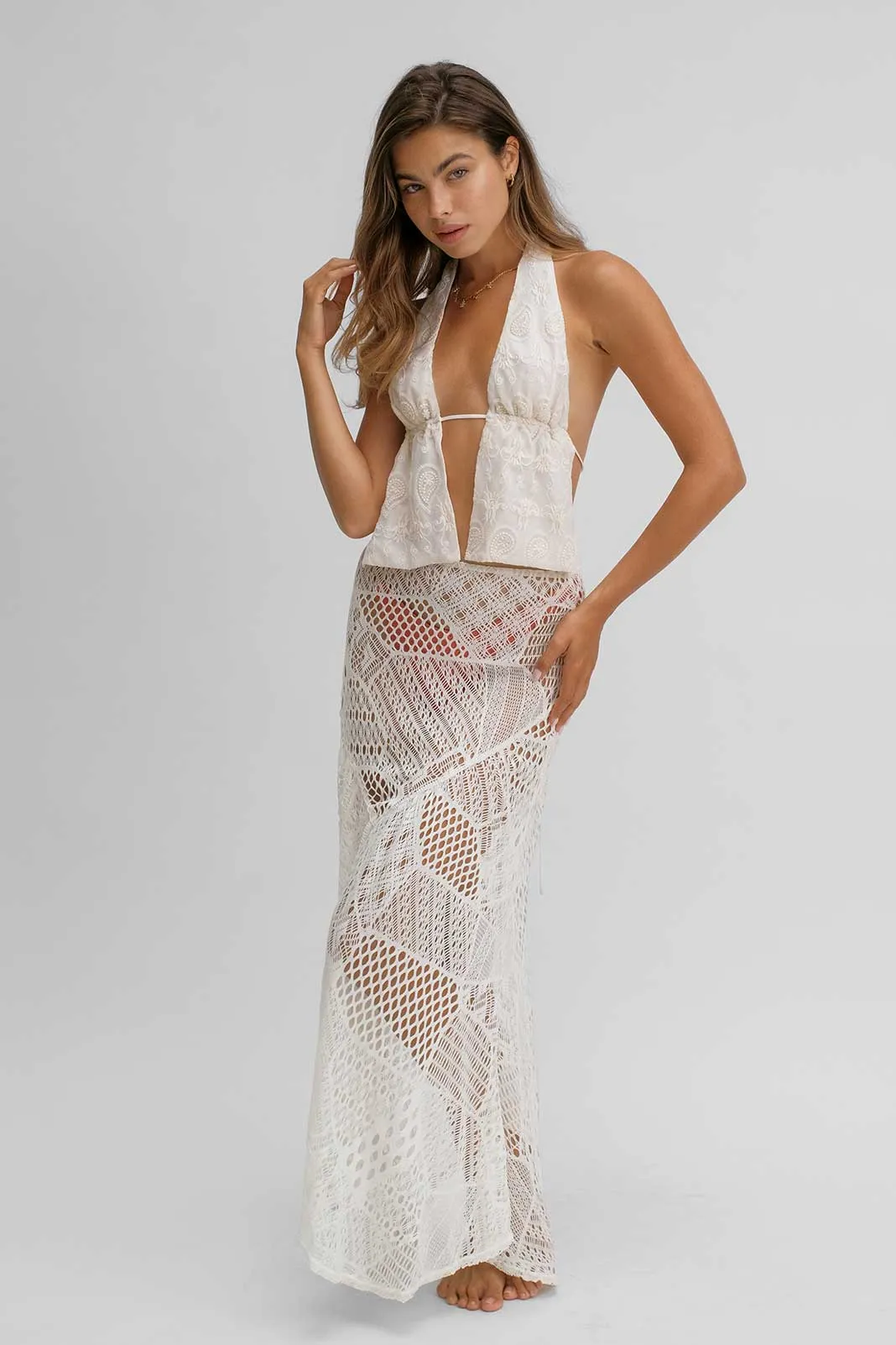 Yara Asymmetrical Skirt / Seashell Knit sold by Blackbough product image thumbnail 4