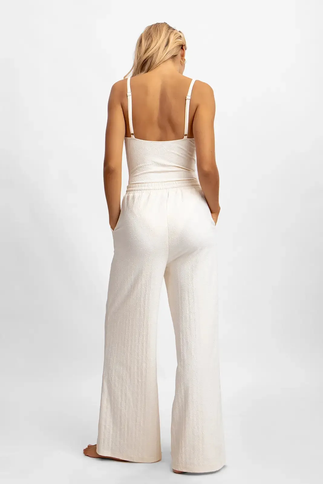 Andie Wide Leg Pants / Vanilla Rum Jacquard sold by Blackbough product image thumbnail 2