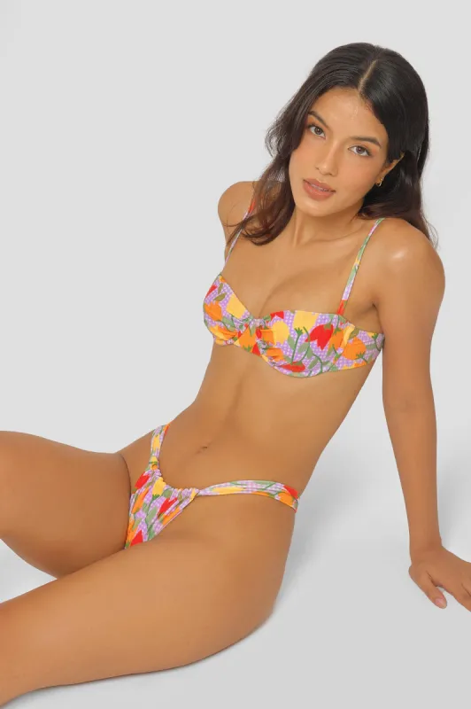 Georgia Ruched Underwire Top / Tulip Time Waffle Knit sold by Blackbough