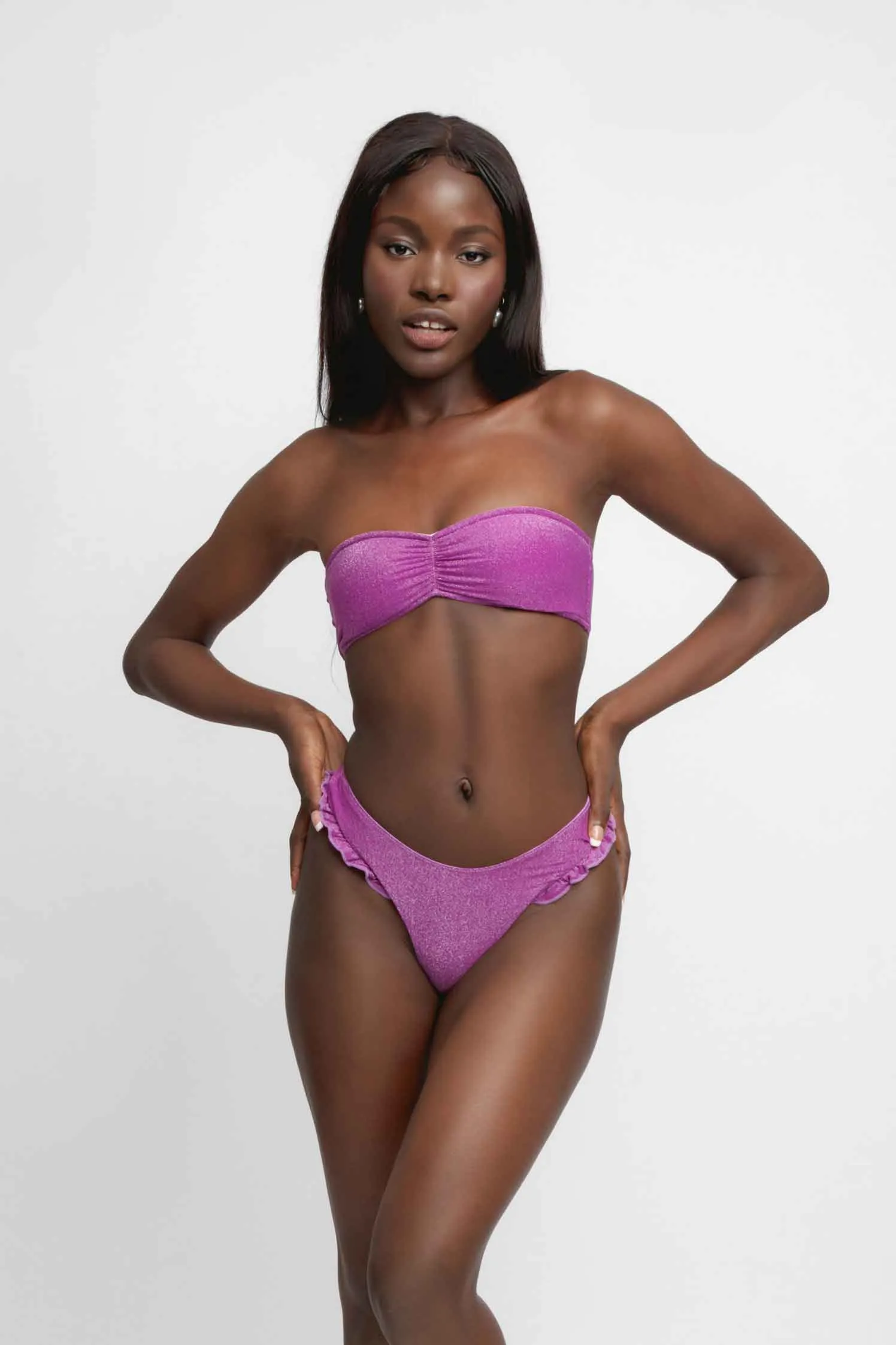 Candice Ruffled Cheeky Bottoms / Hollyhock Shimmer FINAL SALE sold by Blackbough product image thumbnail 4