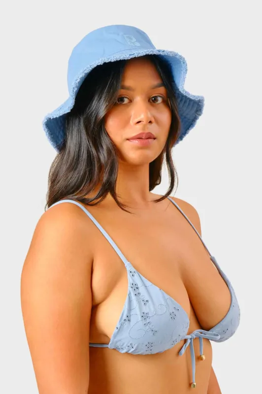 Frayed Bucket Hat / Baby Blue FINAL SALE sold by Blackbough