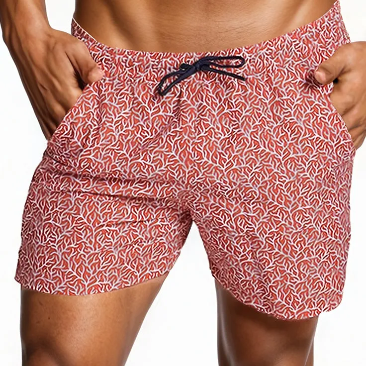 5" Inseam Swim Trunk in Red Coral Print (Small Available) sold by Blade + Blue product image thumbnail 4