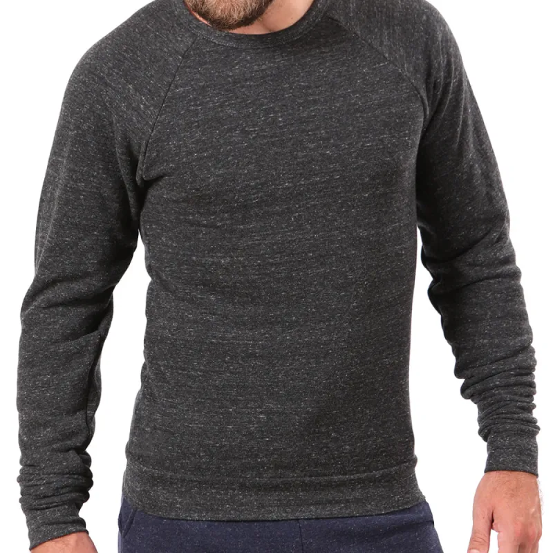 Charcoal Grey Marled Raglan Crewneck Sweatshirt-Sweater sold by Blade + Blue