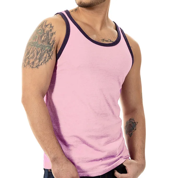Pink Tri-Blend Varsity Tank Top sold by Blade + Blue