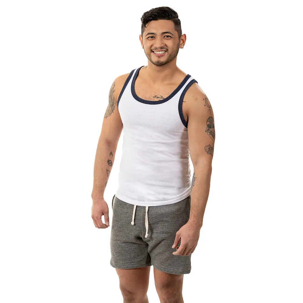 "Varsity Tank" Tri-Blend Tank Top in Pure White sold by Blade + Blue product image thumbnail 4