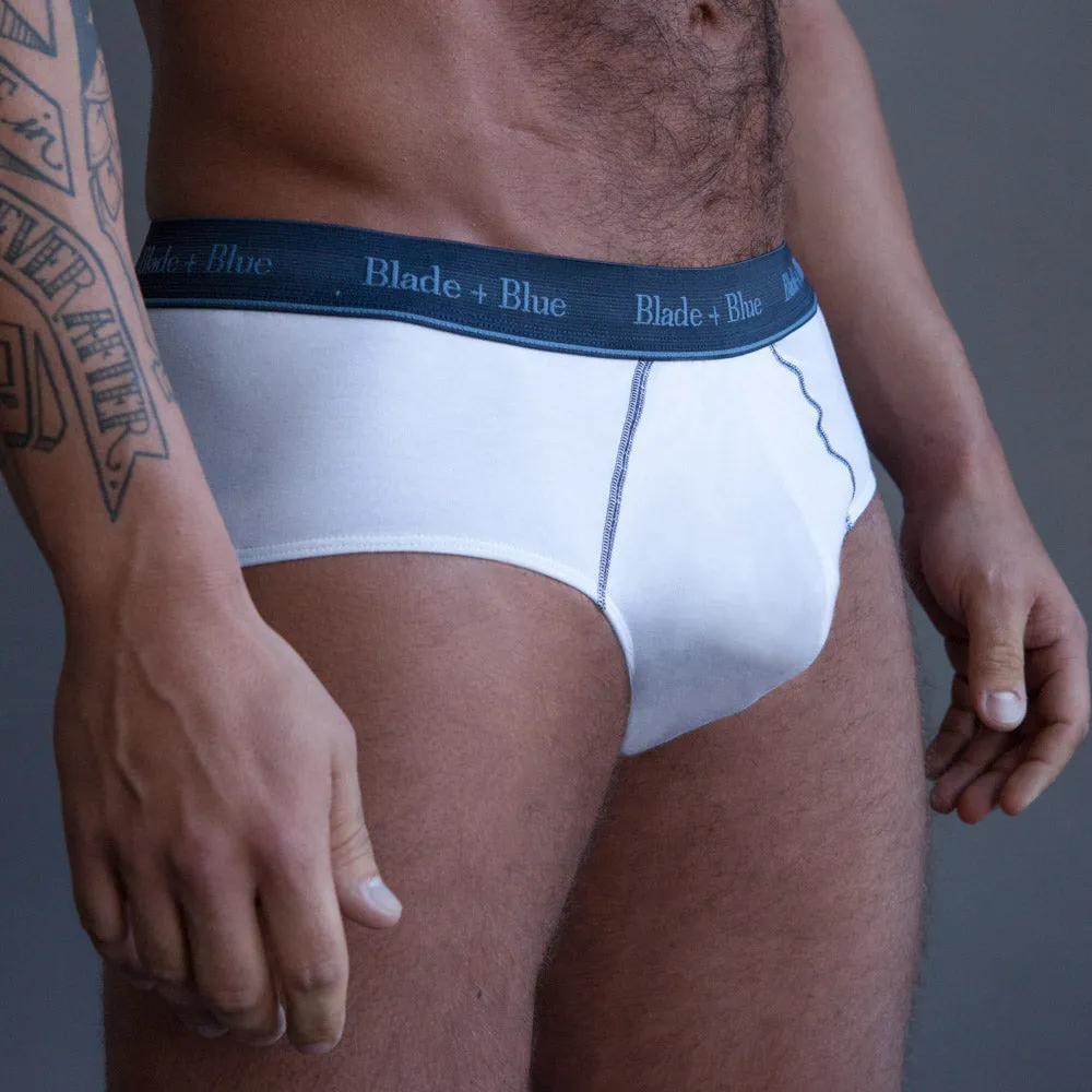 Pure White Classic Fit Brief Underwear - Made In USA sold by Blade + Blue product image thumbnail 2
