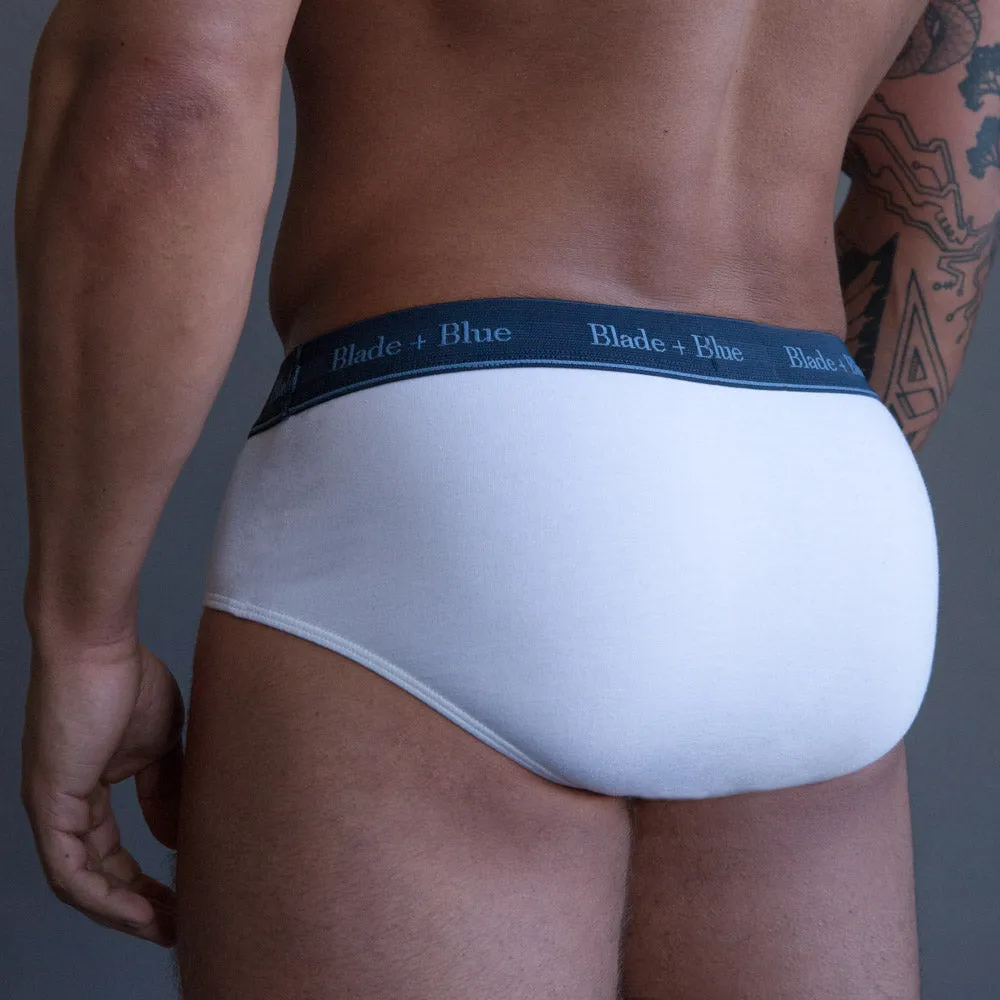 Pure White Classic Fit Brief Underwear - Made In USA sold by Blade + Blue