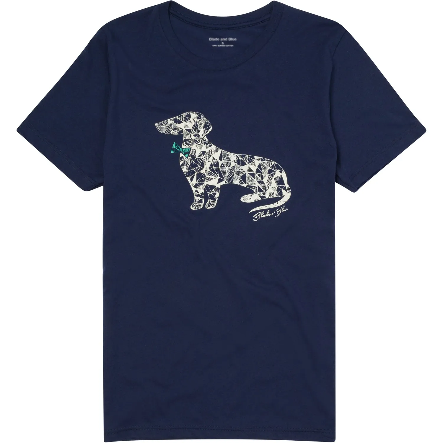 Navy Blue Crystallized Dachshund T-Shirt (S AVAILABLE) sold by Blade + Blue