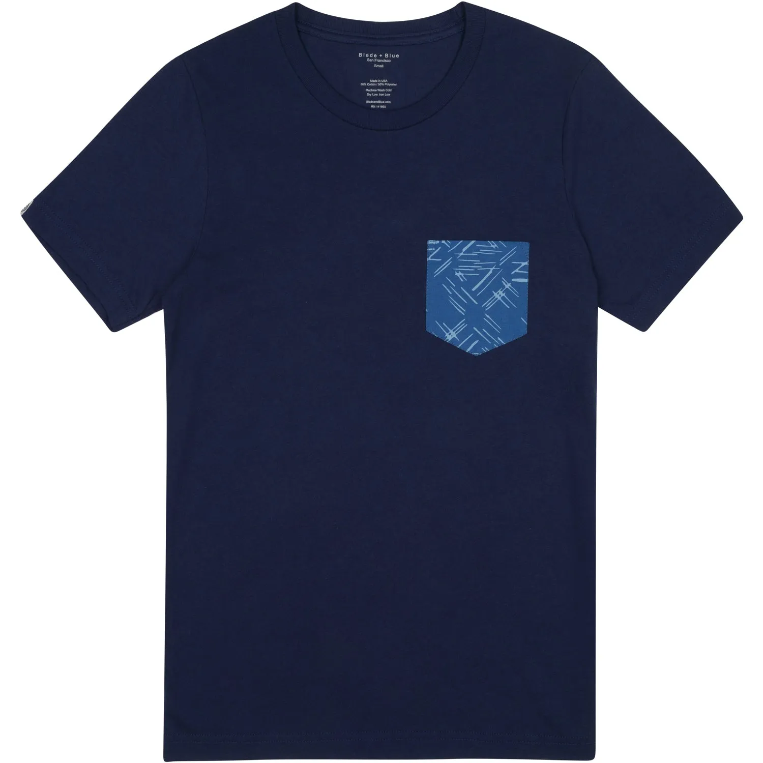Navy With Blue Sky-Burst Pocket T-Shirt (Size S) sold by Blade + Blue product image thumbnail 2