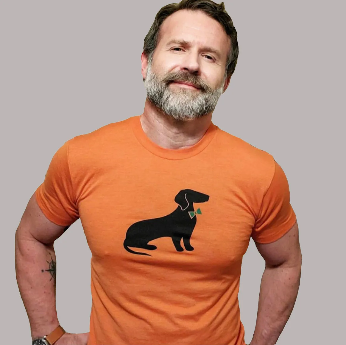 Orange Heather Dachshund T-Shirt sold by Blade + Blue product image thumbnail 3