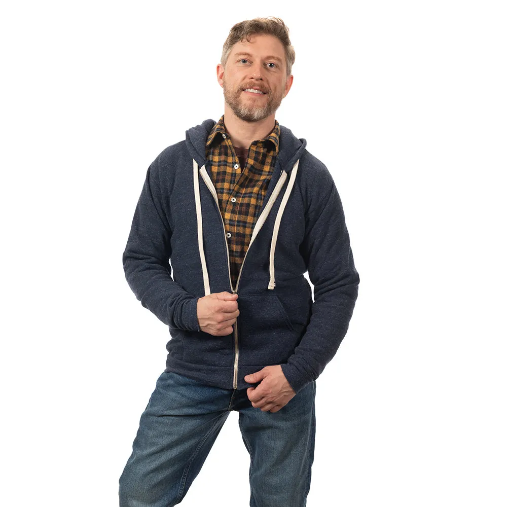 Navy Blue Marled Heather Full Zip Hoodie sold by Blade + Blue product image thumbnail 4
