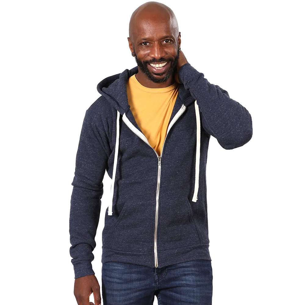 Navy Blue Marled Heather Full Zip Hoodie sold by Blade + Blue product image thumbnail 3