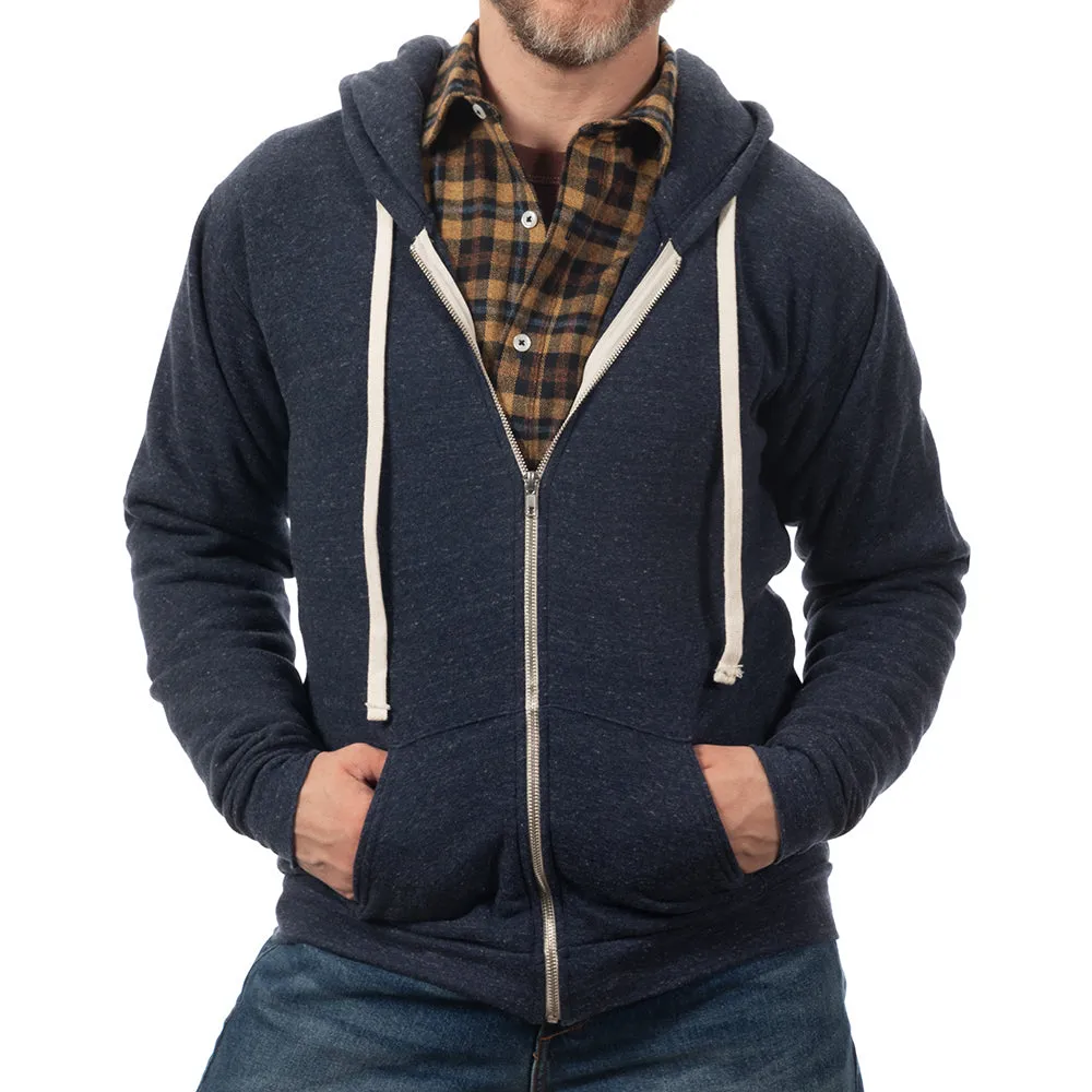 Navy Blue Marled Heather Full Zip Hoodie sold by Blade + Blue product image thumbnail 2