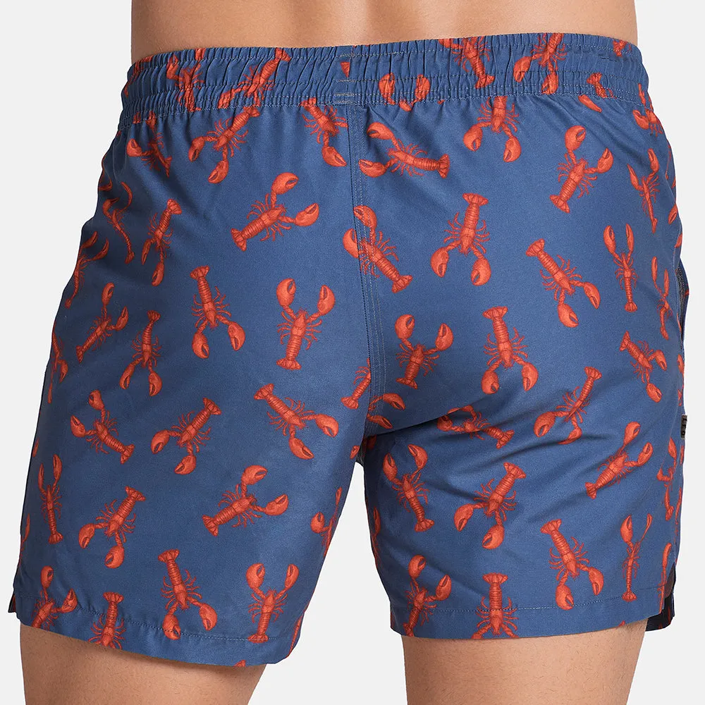 5" Inseam Swim Trunk in Blue & Red Lobster Print (XL Available) sold by Blade + Blue product image thumbnail 3