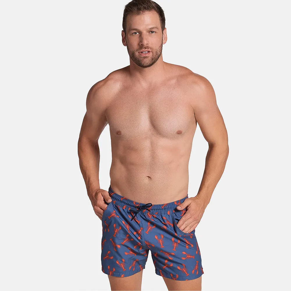 5" Inseam Swim Trunk in Blue & Red Lobster Print (XL Available) sold by Blade + Blue product image thumbnail 2