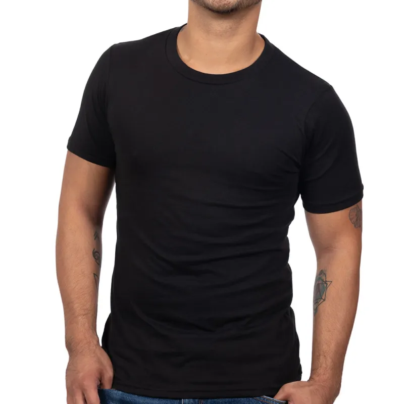 "Kicker" : Black Cotton T-Shirt made by Blade + Blue